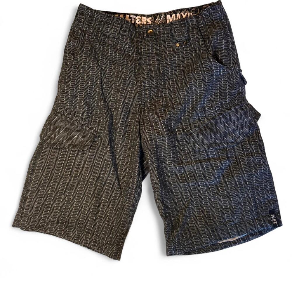 Lost Masters of Mayhem Herringbone Cargo Shorts Sz 28